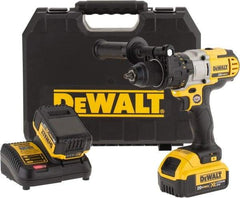 DeWALT - 20 Volt 1/2" Chuck Mid-Handle Cordless Drill - 0-575 & 0-1350 & 0-2000 RPM, Single-Sleeve Ratcheting Chuck, Reversible, 2 Lithium-Ion Batteries Included - Americas Tooling