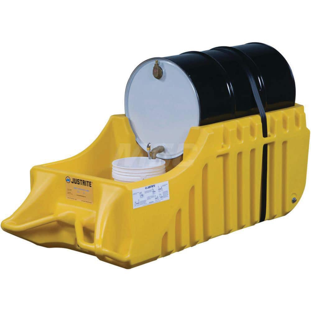 Justrite - Mobile Spill Containment; Number of Drums: 1 ; Sump Capacity (Gal.): 66.00 ; Storage Direction: Horizontal ; Material: Polyethylene ; Height (Decimal Inch): 26.000000 ; Length (Inch): 72 - Exact Industrial Supply