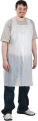 PRO-SAFE - 28" Wide x 46" Long x 1 mil Thick Coat Apron - Polyethylene, White, Waterproof - Americas Tooling