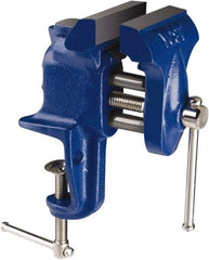 Yost Vises - 2-1/2" Jaw Width, 2-1/4" Opening Capacity, 1-1/4" Throat Depth, Cast Iron Stationary Bench Vise - Clamp-On Base Attachment - Americas Tooling