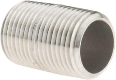 Value Collection - 3/8" Pipe x 1" Long, Grade 304/304L Stainless Steel Pipe Nipple - Welded & Threaded - Americas Tooling