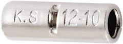 Value Collection - 12 to 10 AWG Compatible, Noninsulated, Crimp-On Butt Splice Terminal - 2 Wire Entries, Copper Contacts, 0.591" OAL - Americas Tooling