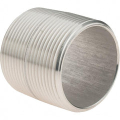 Value Collection - 1-1/2" Pipe x 1-3/4" Long, Grade 316/316L Stainless Steel Pipe Nipple - Welded & Threaded - Americas Tooling