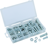 240 Pc. USS Nut & Bolt Assortment - Bolts; hex nuts and washers. Zinc oxide finish - Americas Tooling