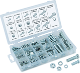 240 Pc. Metric Nut & Bolt Assortment - Bolts; hex nuts and washers. Zinc Oxide finish - Americas Tooling