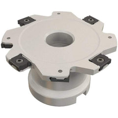 Iscar - Shell Mount A Connection, 0.197" Cutting Width, 14.5mm Depth of Cut, 63mm Cutter Diam, 16mm Hole Diam, 8 Tooth Indexable Slotting Cutter - FDN-LN08 Toolholder, LNET Insert, Right Hand Cutting Direction - Americas Tooling