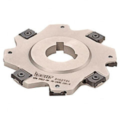 Iscar - Arbor Hole Connection, 5/32" Cutting Width, 0.55" Depth of Cut, 2-1/2" Cutter Diam, 7/8" Hole Diam, 8 Tooth Indexable Slotting Cutter - SDN-LN08 Toolholder, LNET Insert, Right Hand Cutting Direction - Americas Tooling