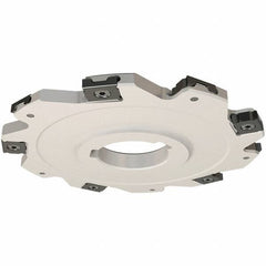 Iscar - Arbor Hole Connection, 0.157" Cutting Width, 14.8mm Depth of Cut, 63mm Cutter Diam, 22mm Hole Diam, 8 Tooth Indexable Slotting Cutter - SDN Toolholder, LNET Insert, Right Hand Cutting Direction - Americas Tooling