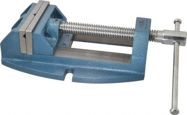 Wilton - 5" Jaw Opening Capacity x 2-1/8" Throat Depth, Horizontal Drill Press Vise - 5" Wide x 2-1/8" High Jaw, Stationary Base, Standard Speed, 12-3/4" OAL x 4.4" Overall Height, Cast Iron - Americas Tooling