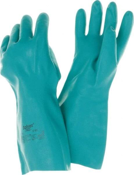 Ansell - 15" Long, 22 mil Thick, Chemical Resistant Gloves - Green - Americas Tooling