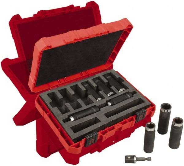 Milwaukee Tool - 9 Piece 1/2" Drive Deep Well Impact Socket Set - Americas Tooling