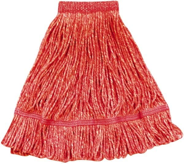 PRO-SOURCE - 13" Red Head Band, Large Blended Fiber Loop End Mop Pad - Quick Change Connection - Americas Tooling