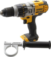 DeWALT - 20 Volt 1/2" Keyless Chuck Cordless Hammer Drill - 0 to 9,775, 0 to 22,950 & 0 to 34,000 BPM, 0 to 575, 0 to 1,350 & 0 to 2,000 RPM, Reversible, Mid-Handle - Americas Tooling