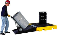 UltraTech - 75 Gal Sump, 9,000 Lb Capacity, 4 Drum, Polyethylene Spill Deck or Pallet - 63" Long x 62" Wide x 9" High, Liftable Fork, Low Profile, 2 x 4 Drum Configuration - Americas Tooling