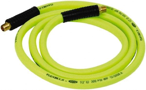 Legacy - 1/2" ID x 0.74" OD 8' Long Lead-In Whip Hose - MNPT x MNPT Ends, 300 Working psi, 140°, 3/8" Fitting, Green - Americas Tooling