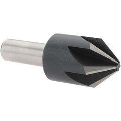 Value Collection - 1" Head Diam, 1/2" Shank Diam, 6 Flute 82° High Speed Steel Countersink - Americas Tooling