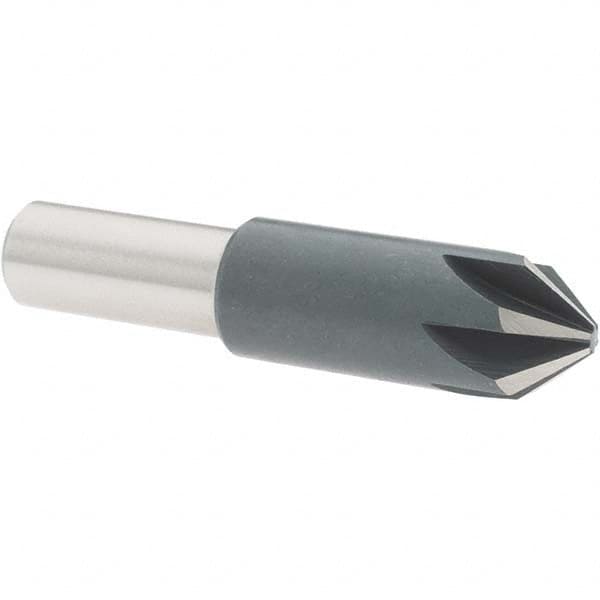 Value Collection - 5/8" Head Diam, 1/2" Shank Diam, 6 Flute 82° High Speed Steel Countersink - Americas Tooling