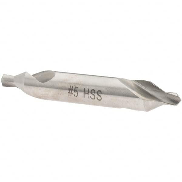 Value Collection - #5 Plain Cut 60° Incl Angle High Speed Steel Combo Drill & Countersink - Americas Tooling