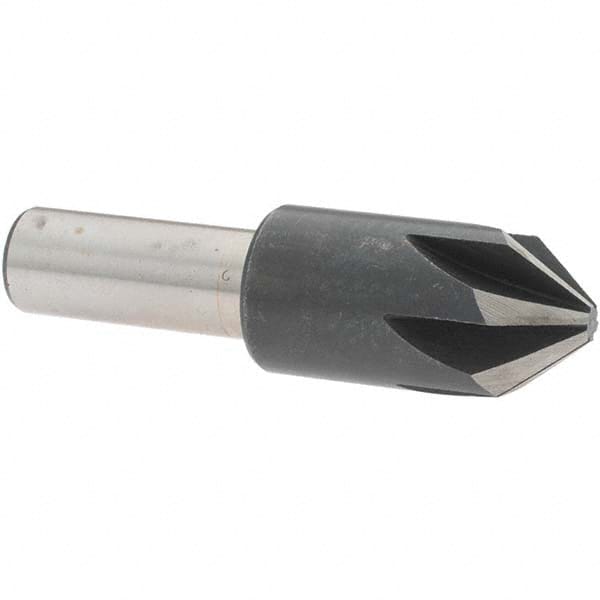 Value Collection - 3/4" Head Diam, 1/2" Shank Diam, 6 Flute 82° High Speed Steel Countersink - Americas Tooling