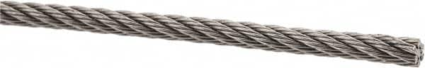 Value Collection - 1/8" Diam, Aircraft Cable - 1,700 Lb Breaking Strength, 7 x 7 Strand Core - Americas Tooling