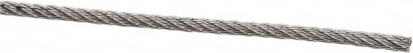 Value Collection - 1/16" Diam, Aircraft Cable - 480 Lb Breaking Strength, 7 x 7 Strand Core - Americas Tooling