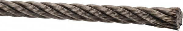 Value Collection - 1/4" Diam, Aircraft Cable - 6,400 Lb Breaking Strength, 7 x 19 Strand Core - Americas Tooling