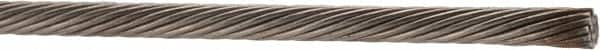 Value Collection - 1/8" Diam, Aircraft Cable - 2,100 Lb Breaking Strength, 1 x 19 Single Strand - Americas Tooling