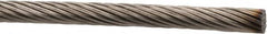 Value Collection - 1/4" Diam, Aircraft Cable - 8,200 Lb Breaking Strength, 1 x 19 Single Strand - Americas Tooling