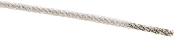 Value Collection - 1/8" x 3/32" Diam, Aircraft Cable - 920 Lb Breaking Strength, 7 x 7 Strand Core, Nylon Coating - Americas Tooling