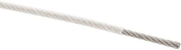 Value Collection - 1/8" x 3/32" Diam, Aircraft Cable - 920 Lb Breaking Strength, 7 x 7 Strand Core, Nylon Coating - Americas Tooling