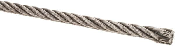 Value Collection - 3/8" Diam, Steel Wire Rope - 11,800 Lb Breaking Strength, 6 x 37 IWRC - Americas Tooling