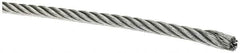 Value Collection - 3/32" Diam, Galvanized Steel Wire Rope - 1,000 Lb Breaking Strength, 7 x 19 Strand Core - Americas Tooling