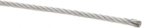 Value Collection - 3/16" Diam, Galvanized Steel Wire Rope - 4,200 Lb Breaking Strength, 7 x 19 Strand Core - Americas Tooling