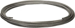 Value Collection - 1/4" Diam, Galvanized Steel Wire Rope - 7,000 Lb Breaking Strength, 7 x 19 Strand Core - Americas Tooling