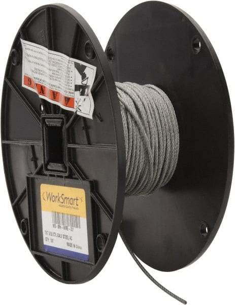 Value Collection - 3/32" Diam, Aircraft Cable - 920 Lb Breaking Strength, 7 x 7 Strand Core - Americas Tooling