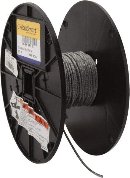 Value Collection - 3/32" Diam, Aircraft Cable - 920 Lb Breaking Strength, 7 x 7 Strand Core - Americas Tooling