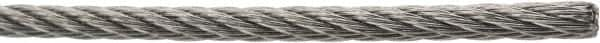 Value Collection - 1/8" Diam, Aircraft Cable - 1,700 Lb Breaking Strength, 7 x 7 Strand Core - Americas Tooling