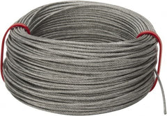 Value Collection - 1/16" Diam, Aircraft Cable - 480 Lb Breaking Strength, 7 x 7 Strand Core - Americas Tooling