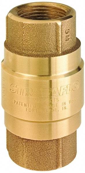 Strataflo - 2" Brass Check Valve - Inline, FNPT x FNPT, 200 WOG - Americas Tooling