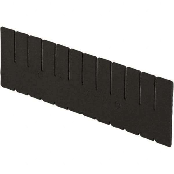 LEWISBins+ - 4-3/8" High, Black Bin Divider - Use with DC2050, Long Side Measures 4.4" Tall - Americas Tooling