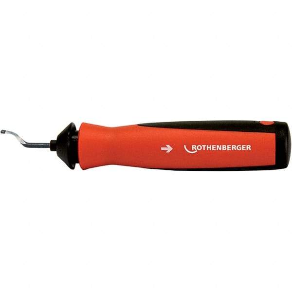 Rothenberger - Bi-Directional Hand Deburring Curved Tool - High Speed Steel Blade, 5" Blade Length, Hole Chamfering - Americas Tooling