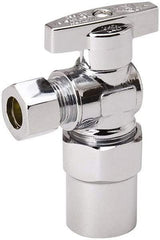 Value Collection - CPVC 1/2 Inlet, 125 Max psi, Chrome Finish, Brass Water Supply Stop Valve - 3/8 Compression Outlet, Angle, Chrome Handle, For Use with Any Water Supply Shut Off Application - Americas Tooling