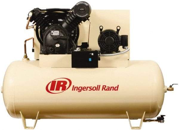 Ingersoll-Rand - 10 hp, 120 Gal Stationary Electric Vertical Air Compressor - Three Phase, 175 Max psi, 35 CFM, 460 Volt - Americas Tooling