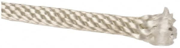 Made in USA - 1,000' Max Length Nylon Solid Braid Rope with Wire Center Core - 1/4" Diam, 124 Lb Capacity - Americas Tooling