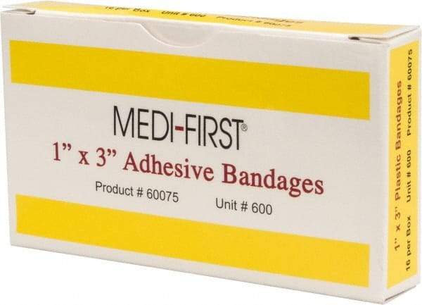 Medique - 3" Long x 1" Wide, General Purpose Self-Adhesive Bandage - Yellow, Plastic Bandage - Americas Tooling