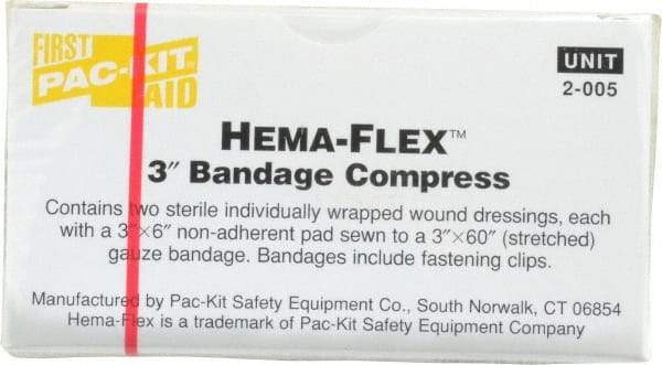 Medique - 3" Long x 3" Wide, General Purpose Compress - Yellow, Compress Bandage - Americas Tooling