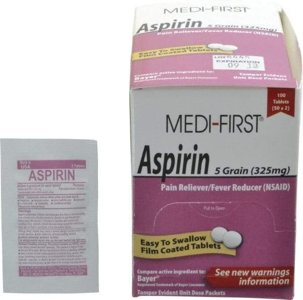 Medique - Medi-First Aspirin Tablets - Headache & Pain Relief - Americas Tooling