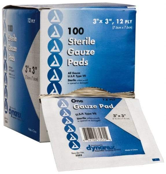 Medique - 3" Long x 3" Wide, General Purpose Pad - Gauze Bandage - Americas Tooling