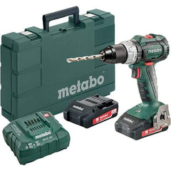 Metabo - 18 Volt 1/16 to 1/2" Keyless Chuck Cordless Hammer Drill - 31950 BPM, 600 to 2,100 RPM, Reversible, Pistol Grip Handle - Americas Tooling