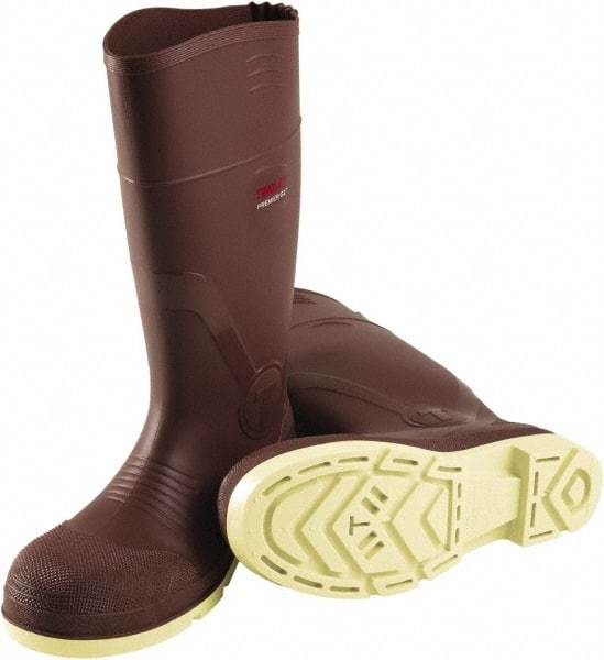 Tingley - Unisex Size 9 Medium Width Plain Knee Boot - Brown, PVC Upper, PVC Outsole, 15" High, Pull-On - Americas Tooling